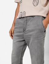 Jeans - Elastischer Bund - grau