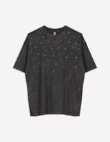 T-Shirt - Nietenbesatz - dunkelgrau