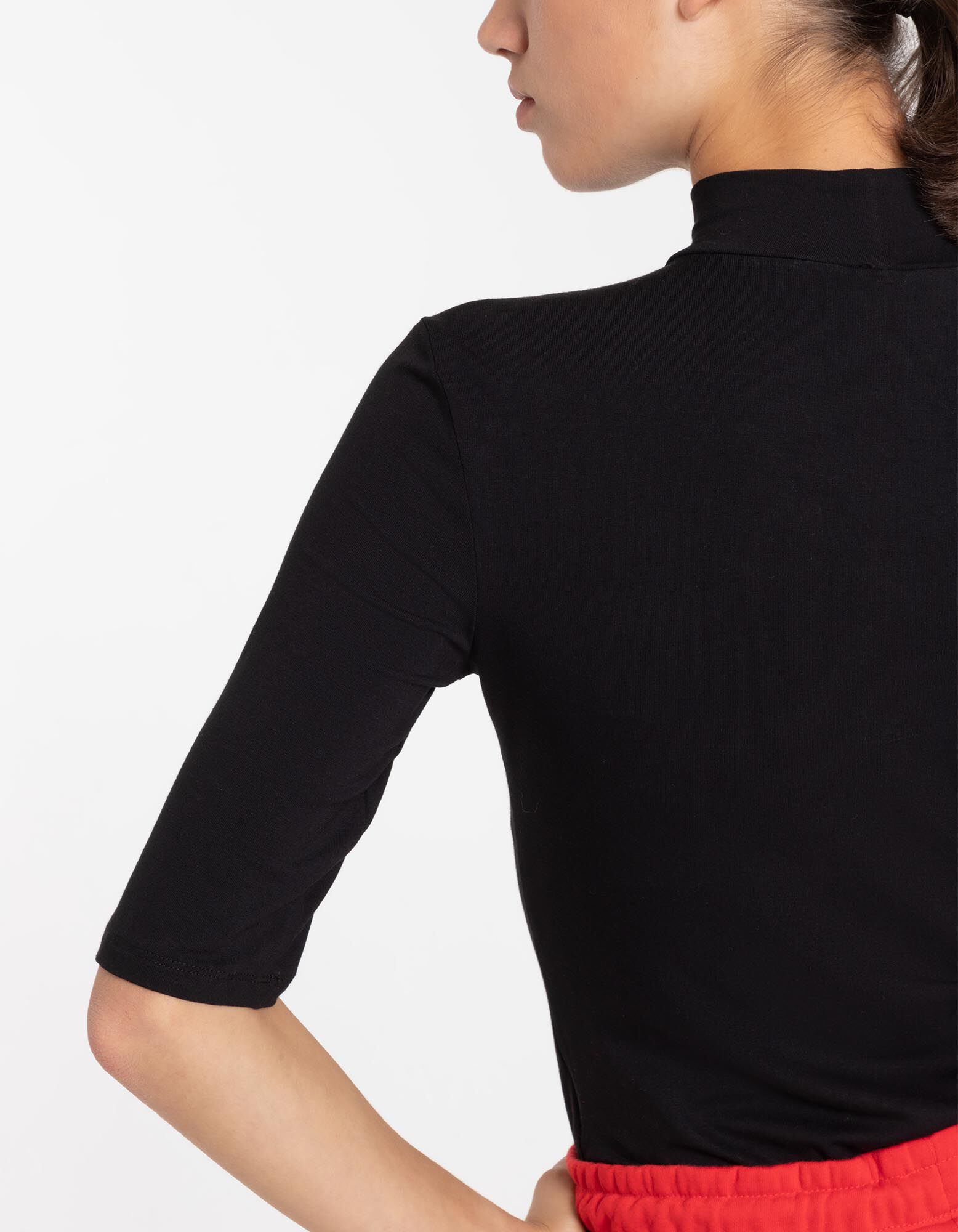 T-shirt - Viscose m&eacute;lang&eacute;e - Noir