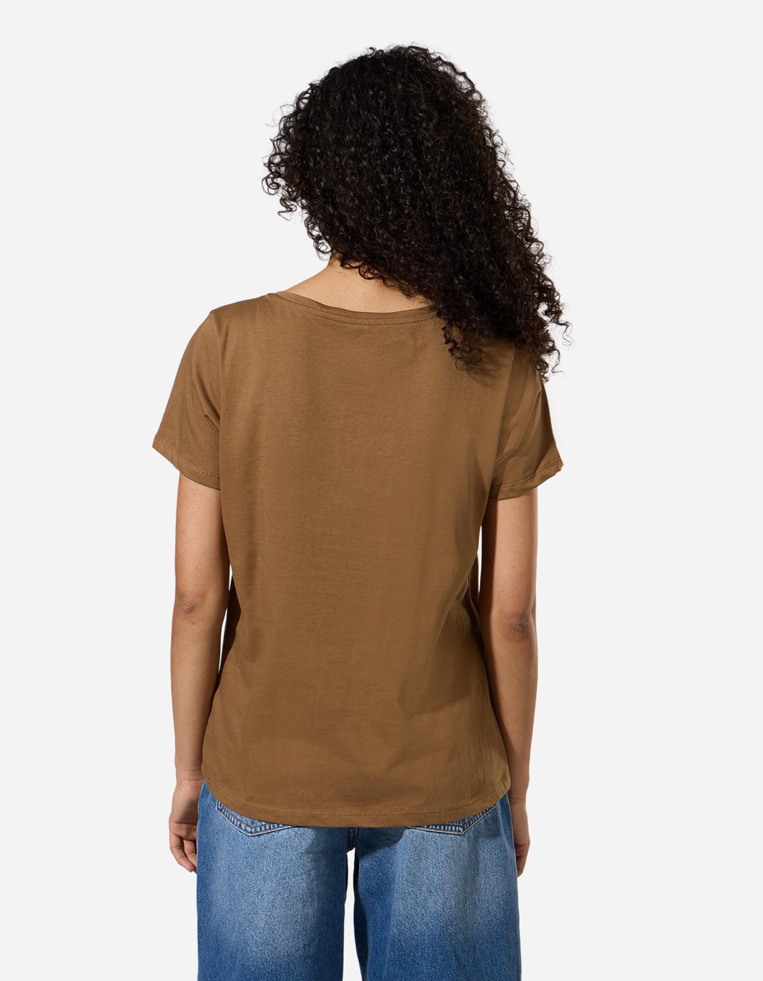 T-shirt - Borduursels - bruin