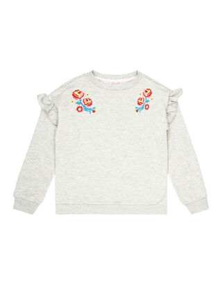 M&auml;dchen Sweatshirt mit Volants 