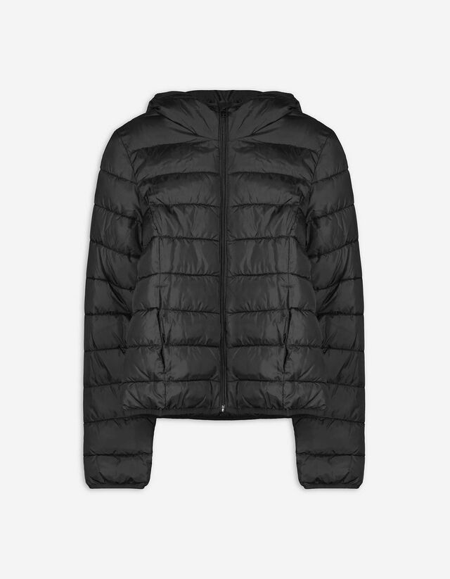 pikowana kurtka - material hydrofobowy - czarny