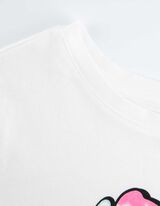 T-shirt - błyszczący nadruk - bialy