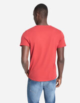 T-shirt - dekolt serafino - ciemny czerwony