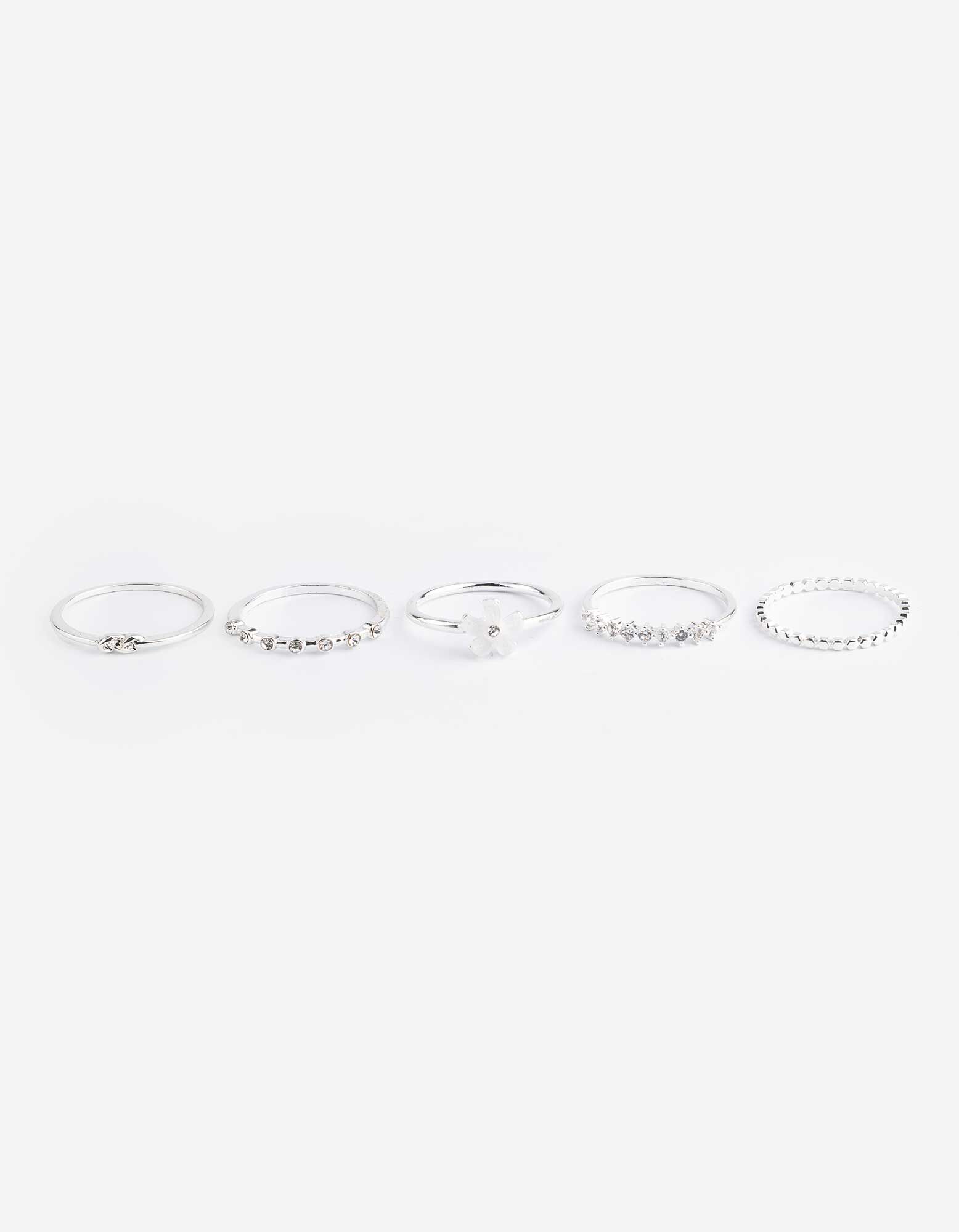Ring - 5er-Pack - silberfarben