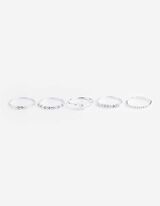 Ring - 5er-Pack - silberfarben