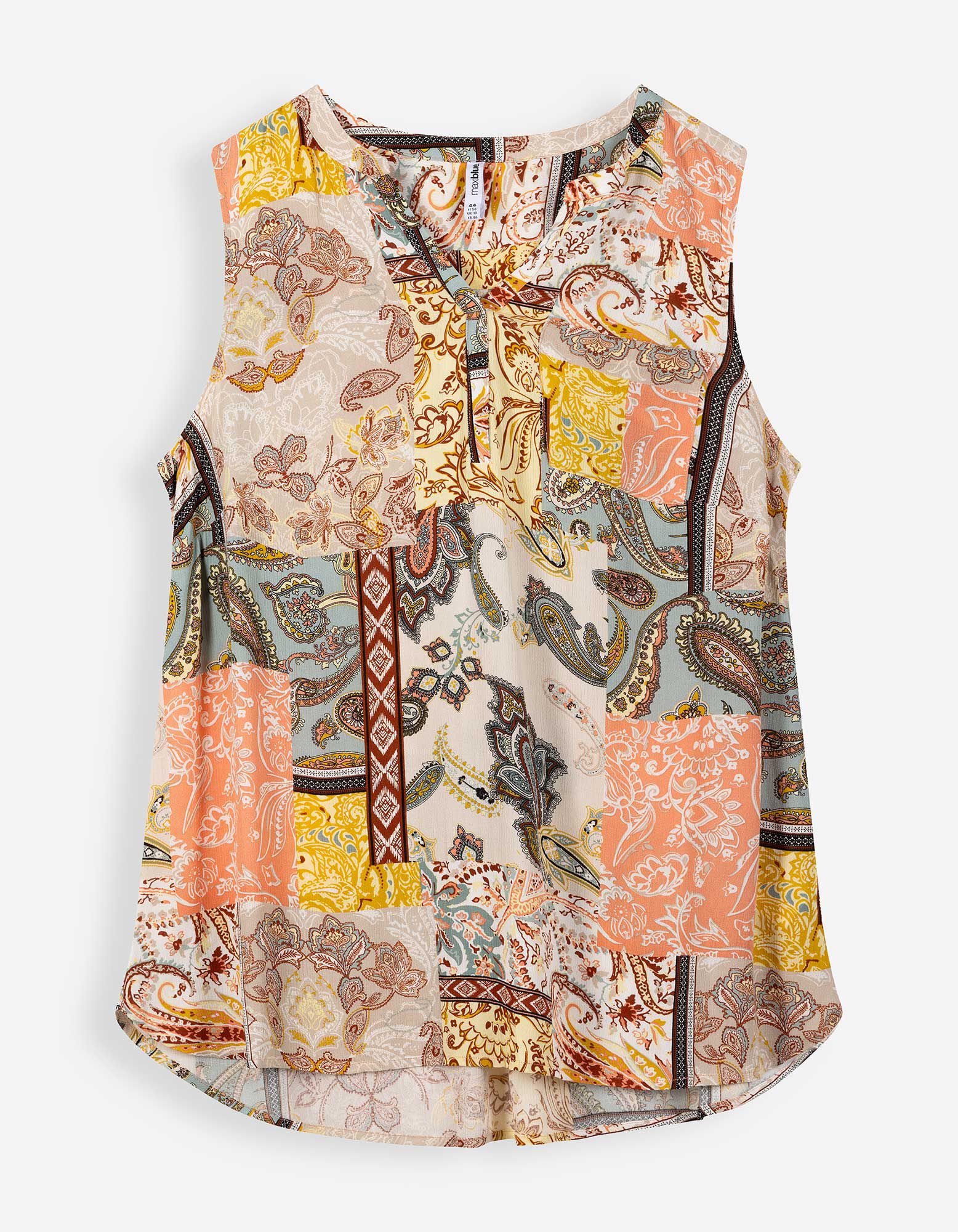 Top - Allover-Muster - Orange
