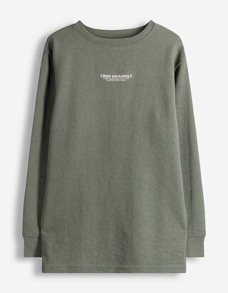 Langarmshirt - Oversized Fit - dunkelgr&uuml;n