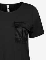 T-shirt - Viscose m&eacute;lang&eacute;e - Noir