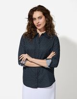 Hemd - Punktemuster - dunkelblau