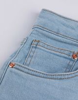 Pantaloni scurți - Talie &icirc;naltă - Albastru deschis