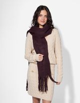 Šal - Ukrasne resice na završecima - tamno crvena