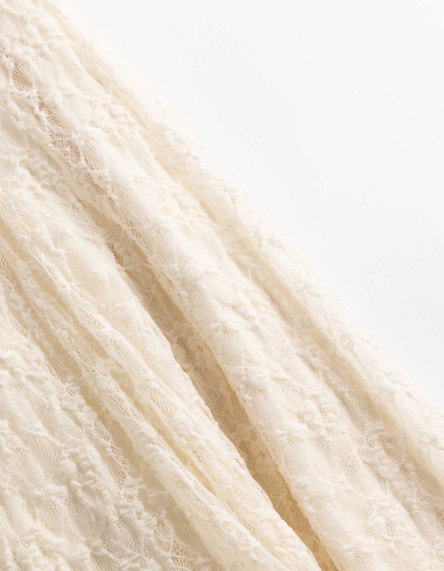 Jupe maxi longueur - Dentelle - blanc