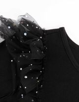 Tričko s dlhými rukávmi - Jednofarebný - cierna