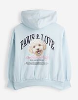 Sweatshirt - Voorkantprint - Lichtblauw
