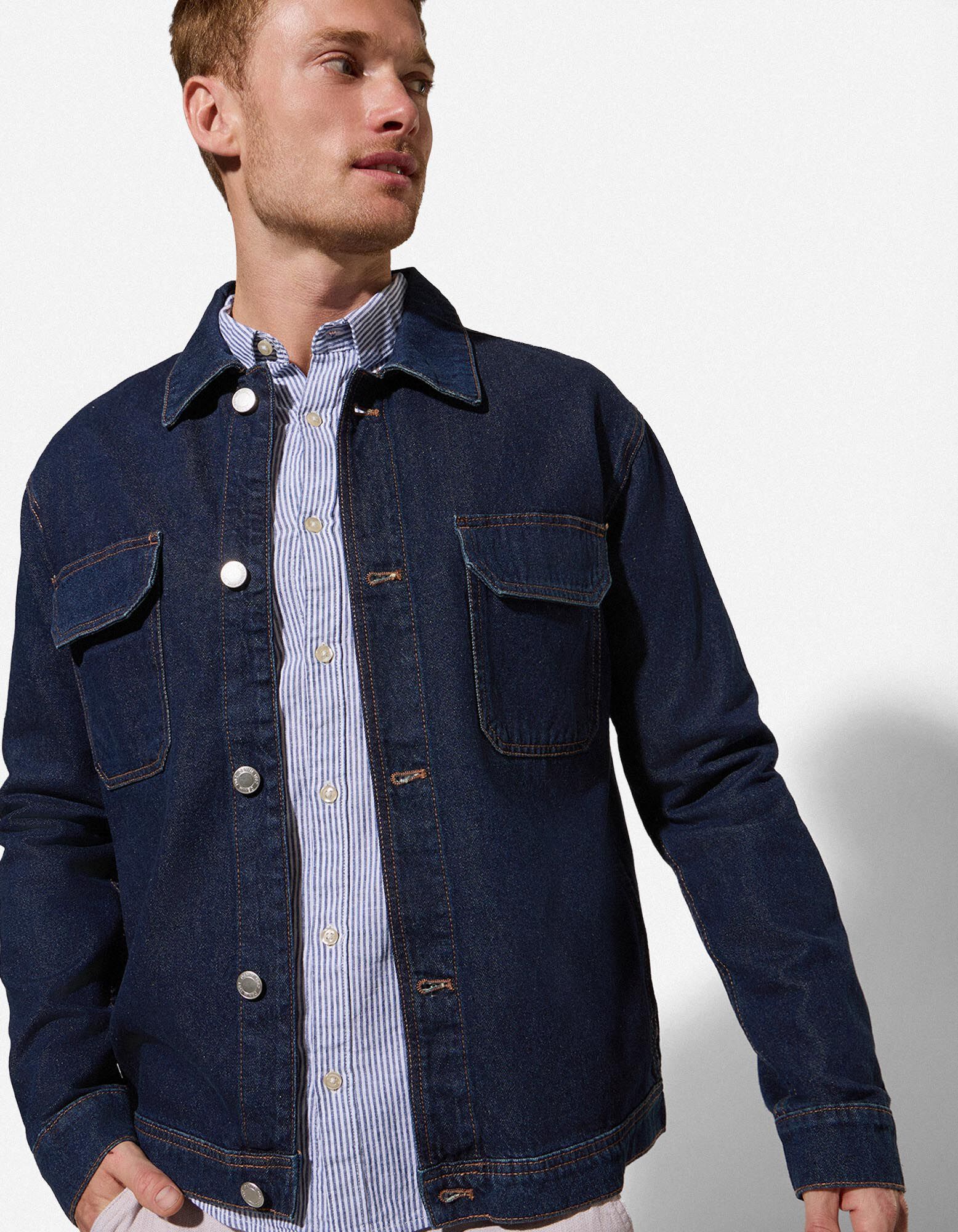 Hemd - Brusttasche - dunkelblau