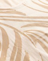 T-Shirt - Allover-Muster - Beige