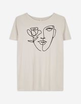 T-shirt - Sierkraaltjes - beige