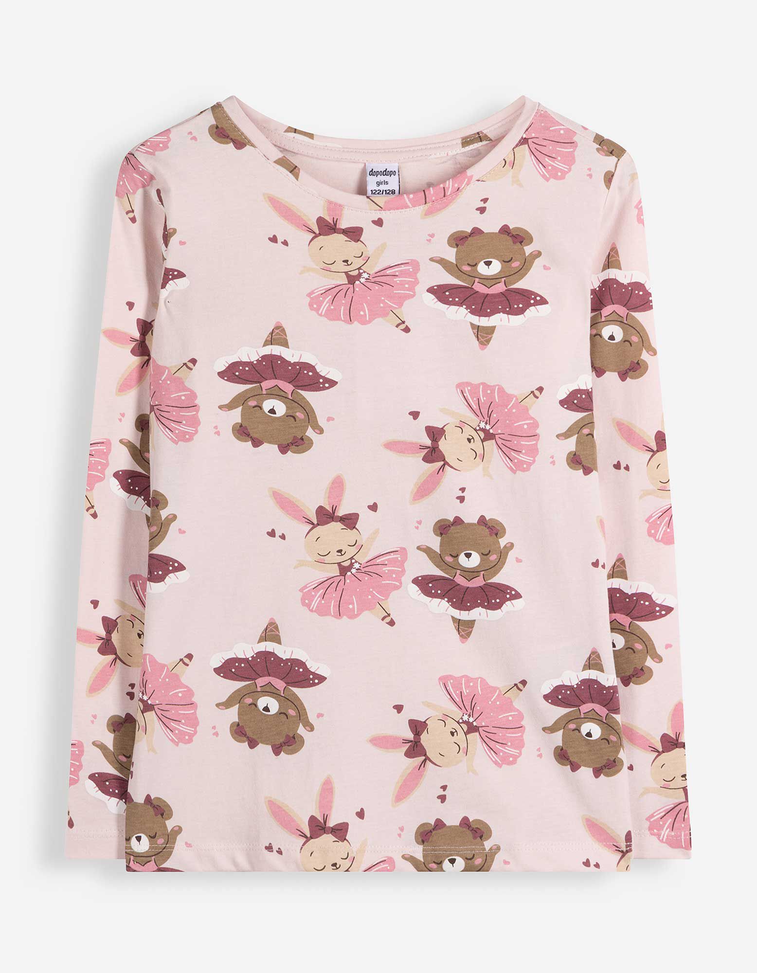 Longshirt - Allover-Print - Rosa