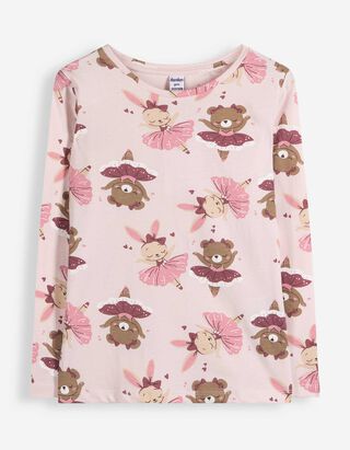 Longshirt - Allover-Print - Rosa