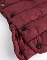 Ilga liemenė - Gobtuvas su įvertu raišteliu - tamsiai raudonas