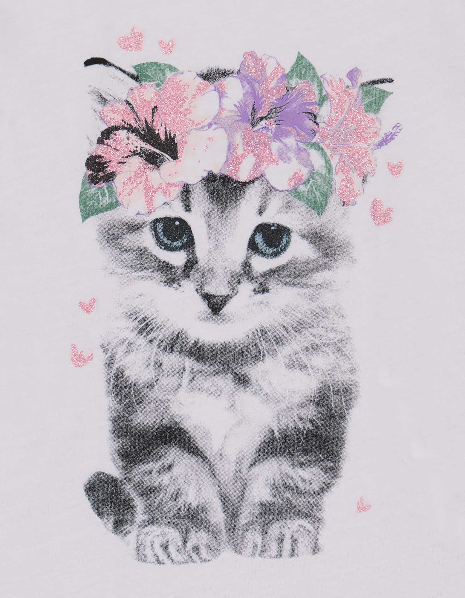 T-shirt - Glitterprint - wit