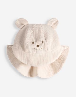 Sommerhut - Musselin - wei&szlig;