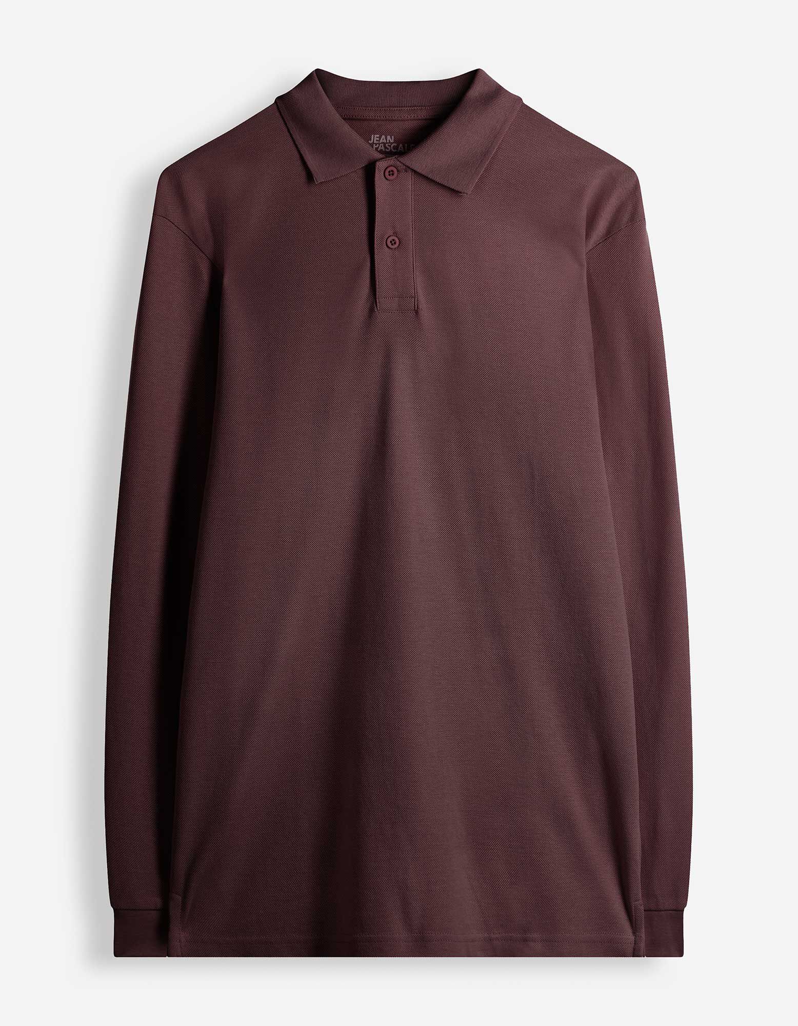Longsleeve - Polo kraag - Bessenrood