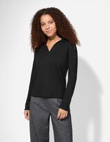 Pololangarmshirt - Polokragen - schwarz