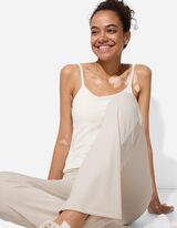 Leggings - Feinripp - beige