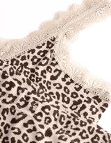 Pyjama Set aus Shirt und Shorts - Allover-Muster - beige