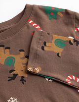 Langarmshirt - Jersey - Dunkelbraun