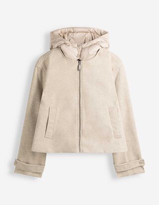 Blouson - Abnehmbare Kapuze - Beige
