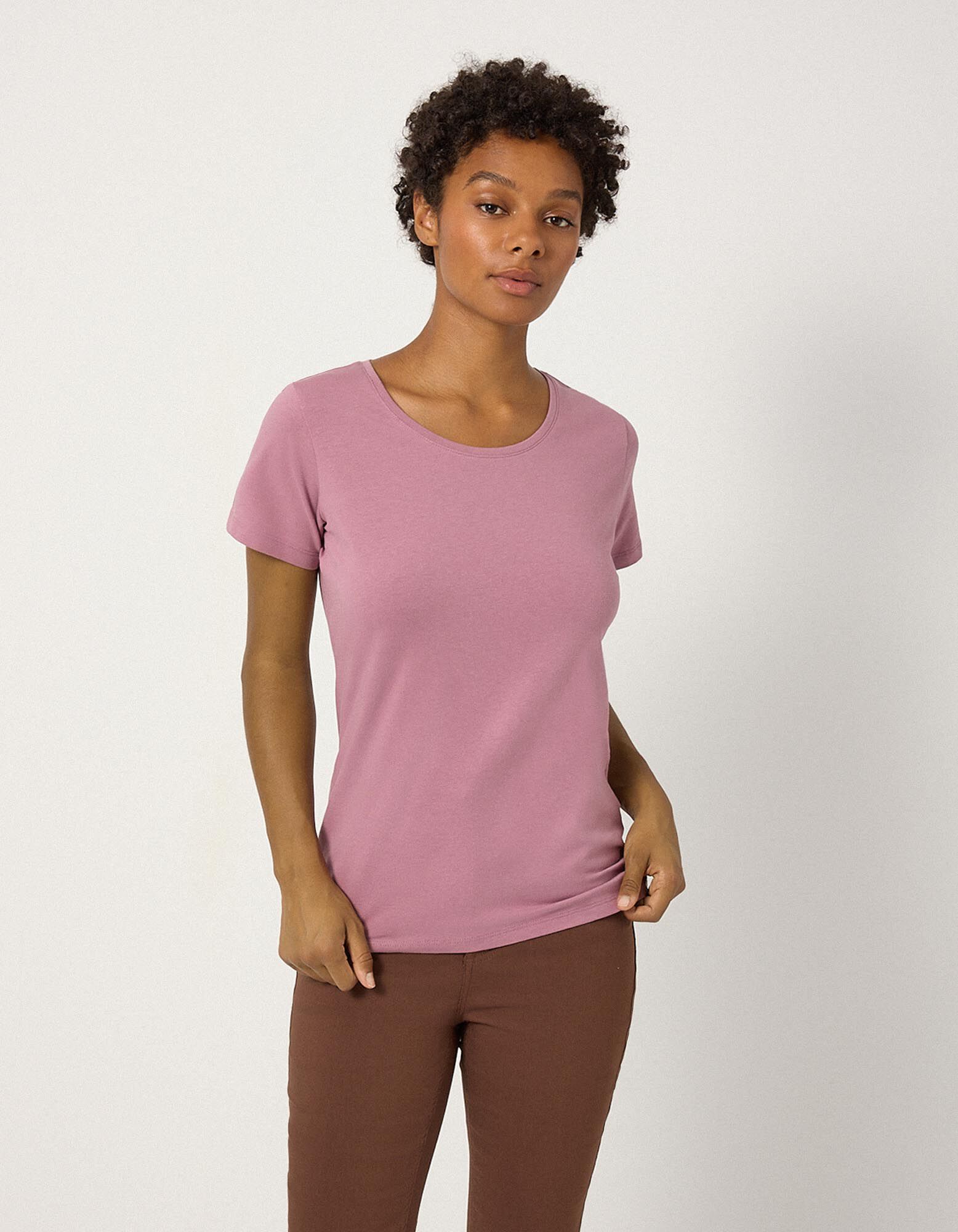 T-shirt - Percentuale di tessuto elasticizzato - Rosa chiaro