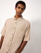 Overhemd - Korte mouwen - Beige