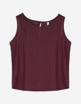 Cropped Top - Rundhals-Ausschnitt - dunkellila