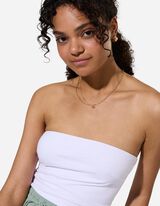 Bandeau-Top - Baumwolle - Wei&szlig;