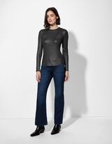 Longsleeve - Geribd - zwart