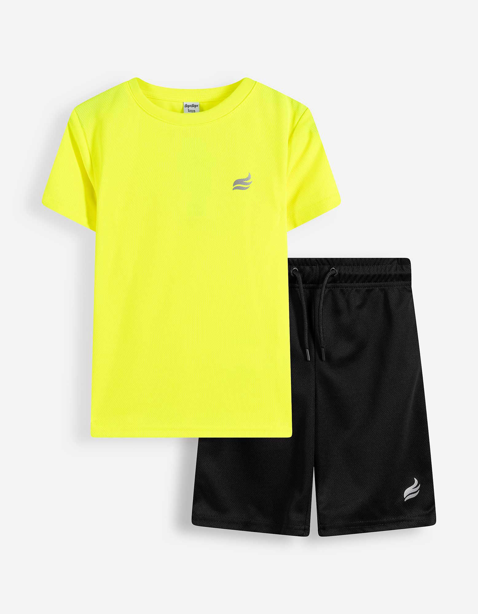 Set aus T-Shirt und Hose - Frontprint - Gelb