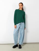 Pulover - ka&scaron;mir - tamno zelena