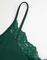 Top - Garnitură din dantelă - Verde inchis