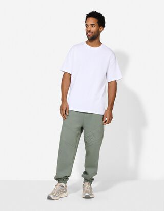 Jogpants - Kontraststreifen - gr&uuml;n