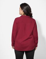 Bluza - Džep na prsima - tamno crvena