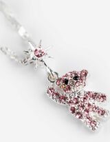 Kette - Strasssteine - silberfarben