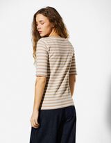 T-Shirt - Streifen - beige