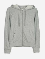 Felpa aperta - Cappuccio con coulisse - grigio