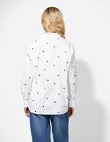 Bluse - Stickerei - Wei&szlig;