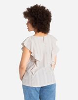 blúzka - Rukávy s volánmi - biely