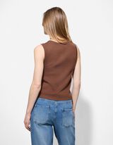 Top in maglia - Abbottonatura - marrone