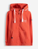 Sweatjacke - Stickerei - orange